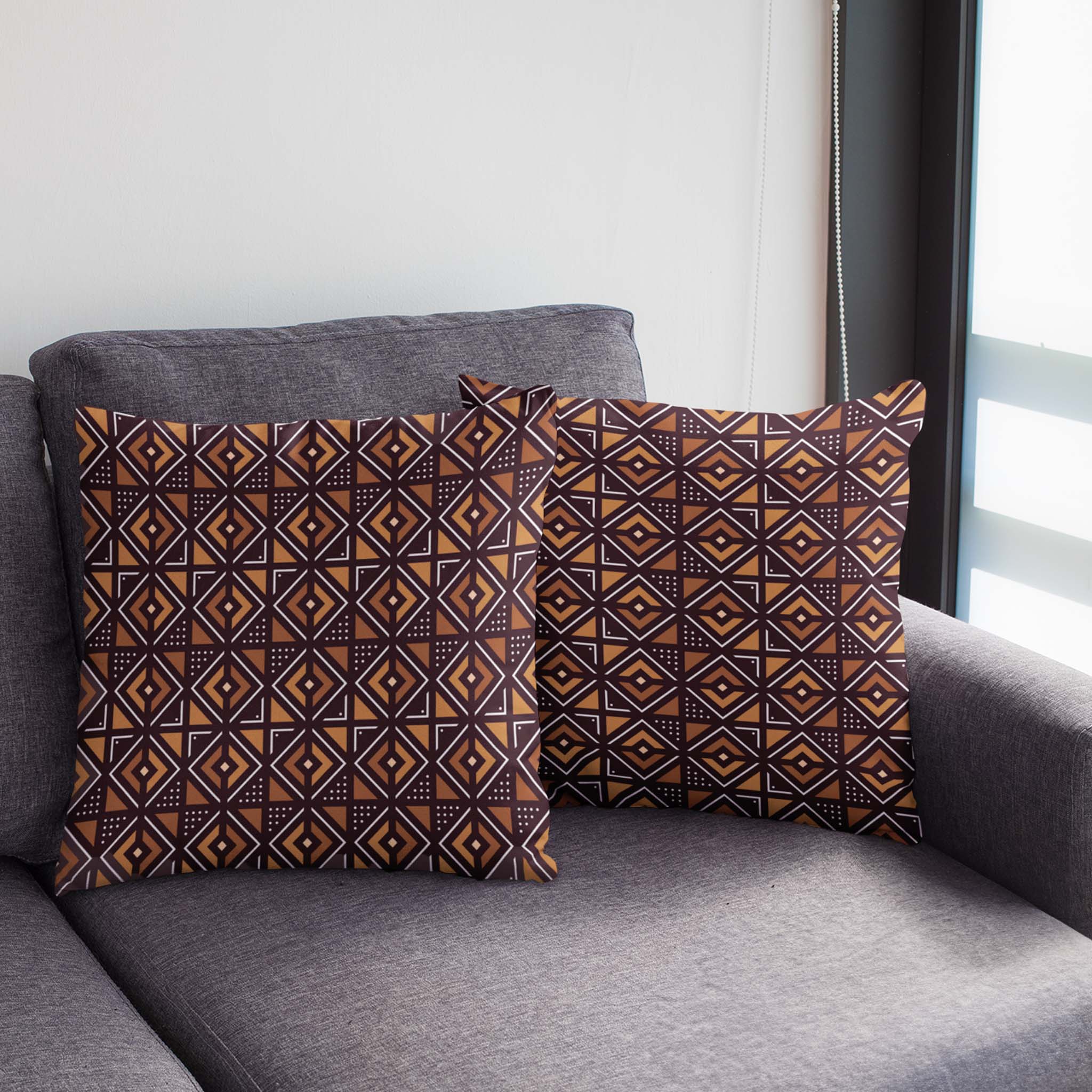 Tribal Pillow Covers Bogolan | Traditional Style - 2 Sets