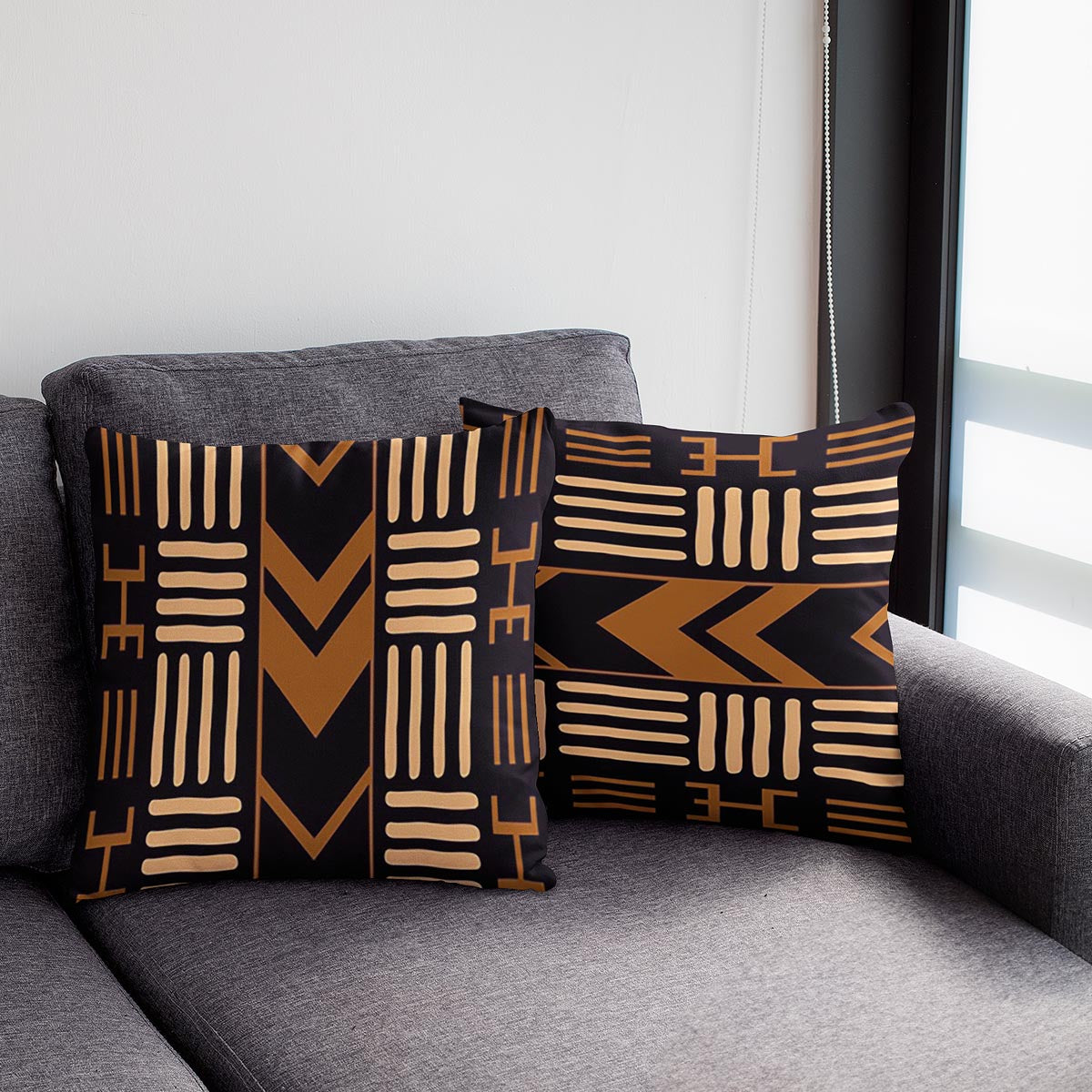 Mudcloth Pillow Covers | African Decor Style - 2 Sets