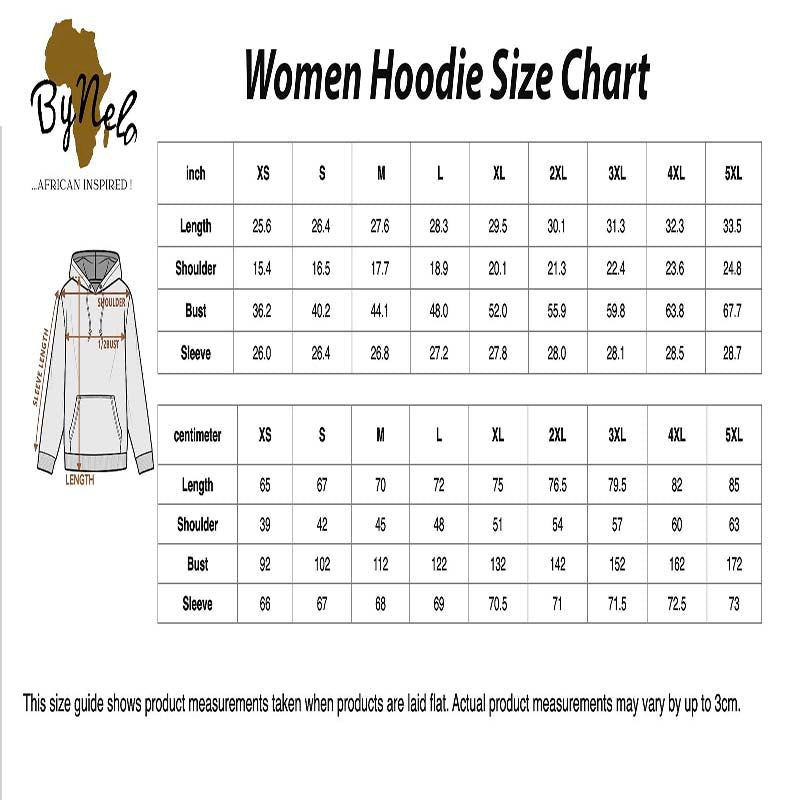 Women Hoodie Size Chart