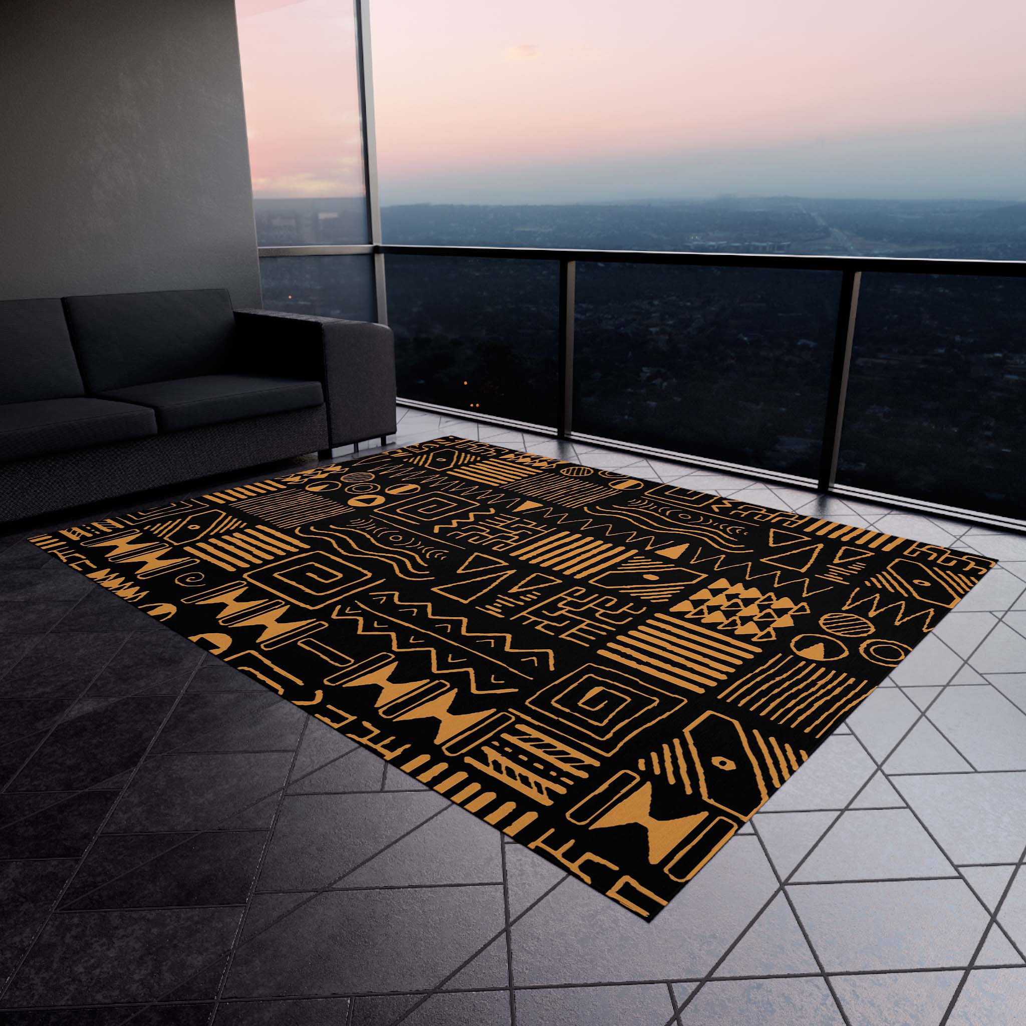 African Tribal Outdoor Rug Ethiopian Traditional Carpet