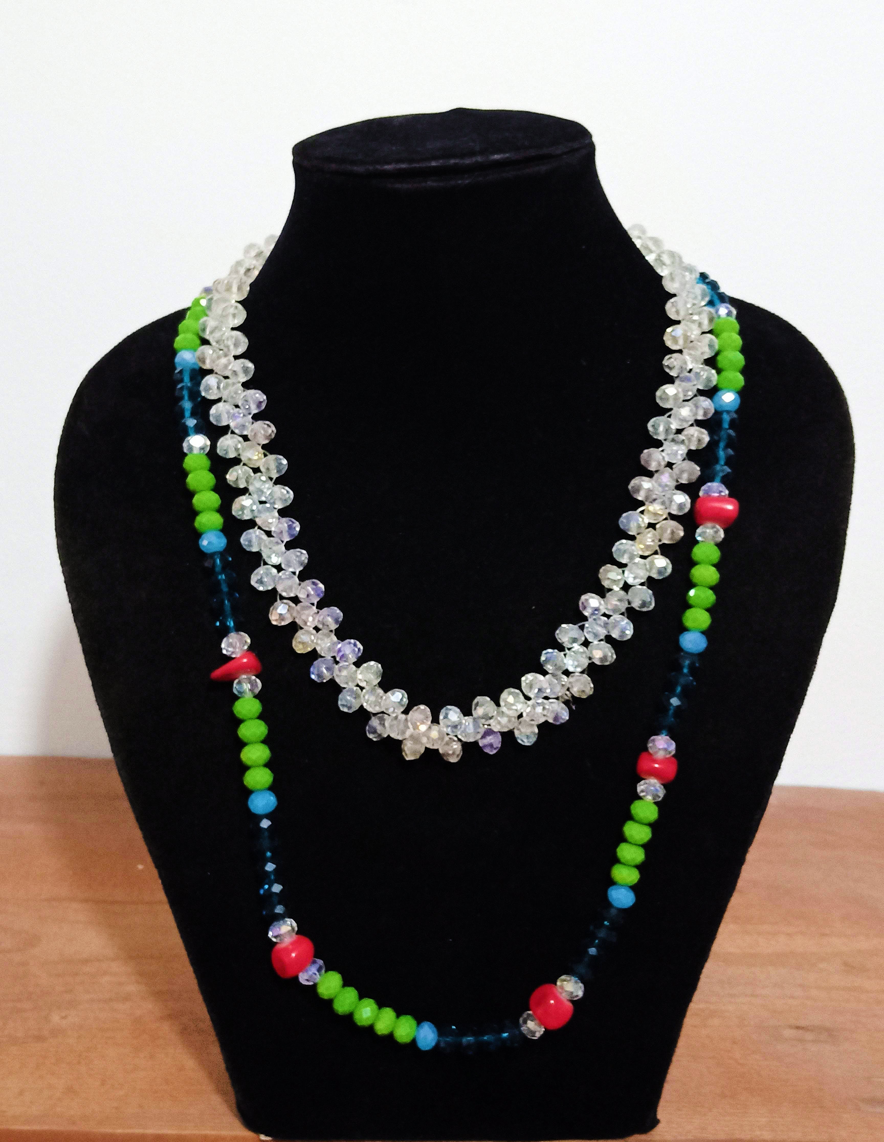 Beaded African Necklace | Colourfully Layered (Two In One)