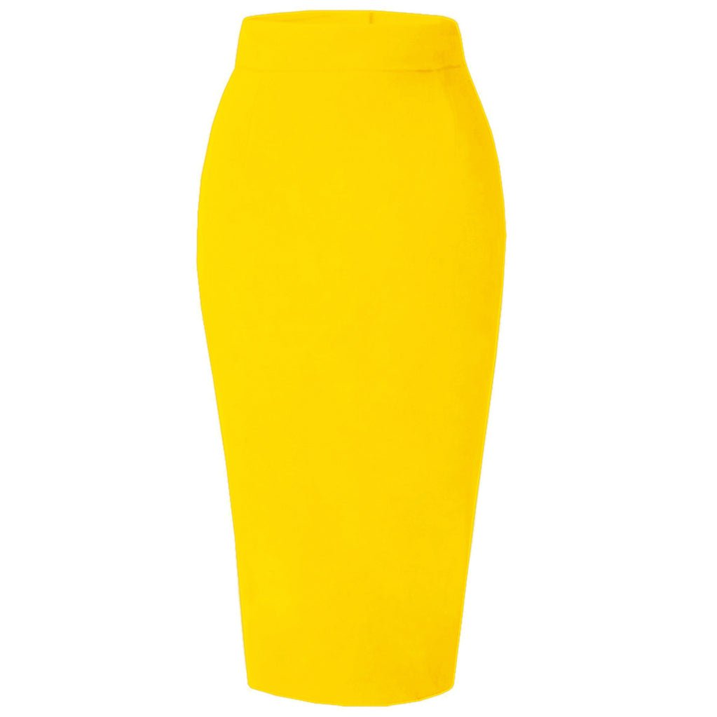 Yellow Pencil Skirt Midi – Modern Minimalist Silhouette