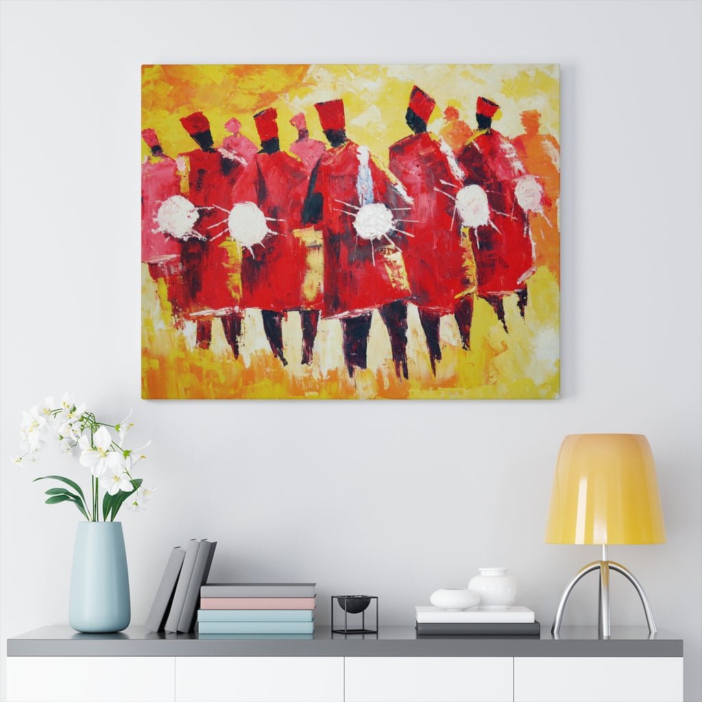Traditional Wall Art Canvas of the Yoruba Drumming Culture