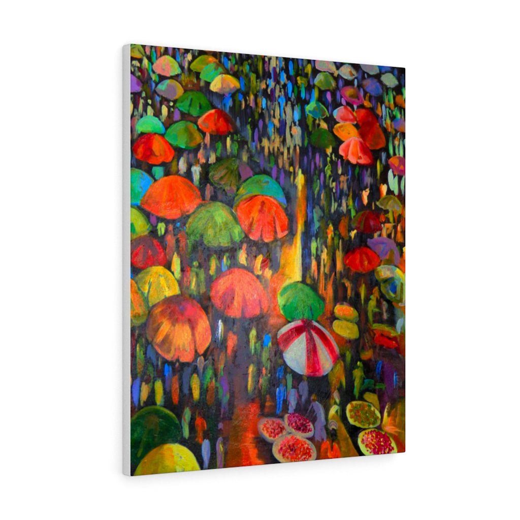 African Canvas Art of a Local Umbrella Festival in Nigeria