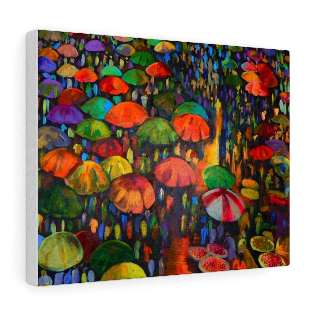 African Canvas Art of a Local Umbrella Festival in Nigeria