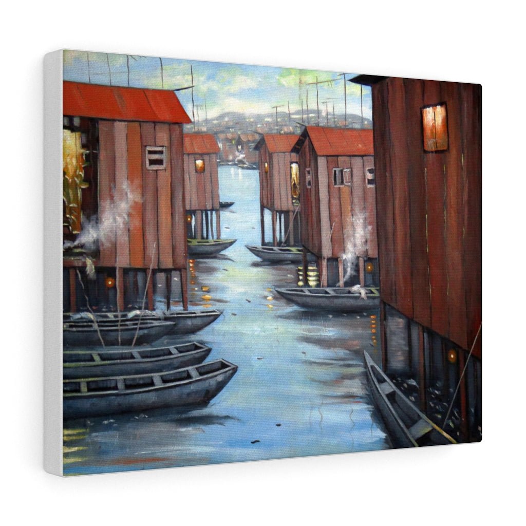 African Wall Canvas Decor of Houses on Water Makoko Lagos