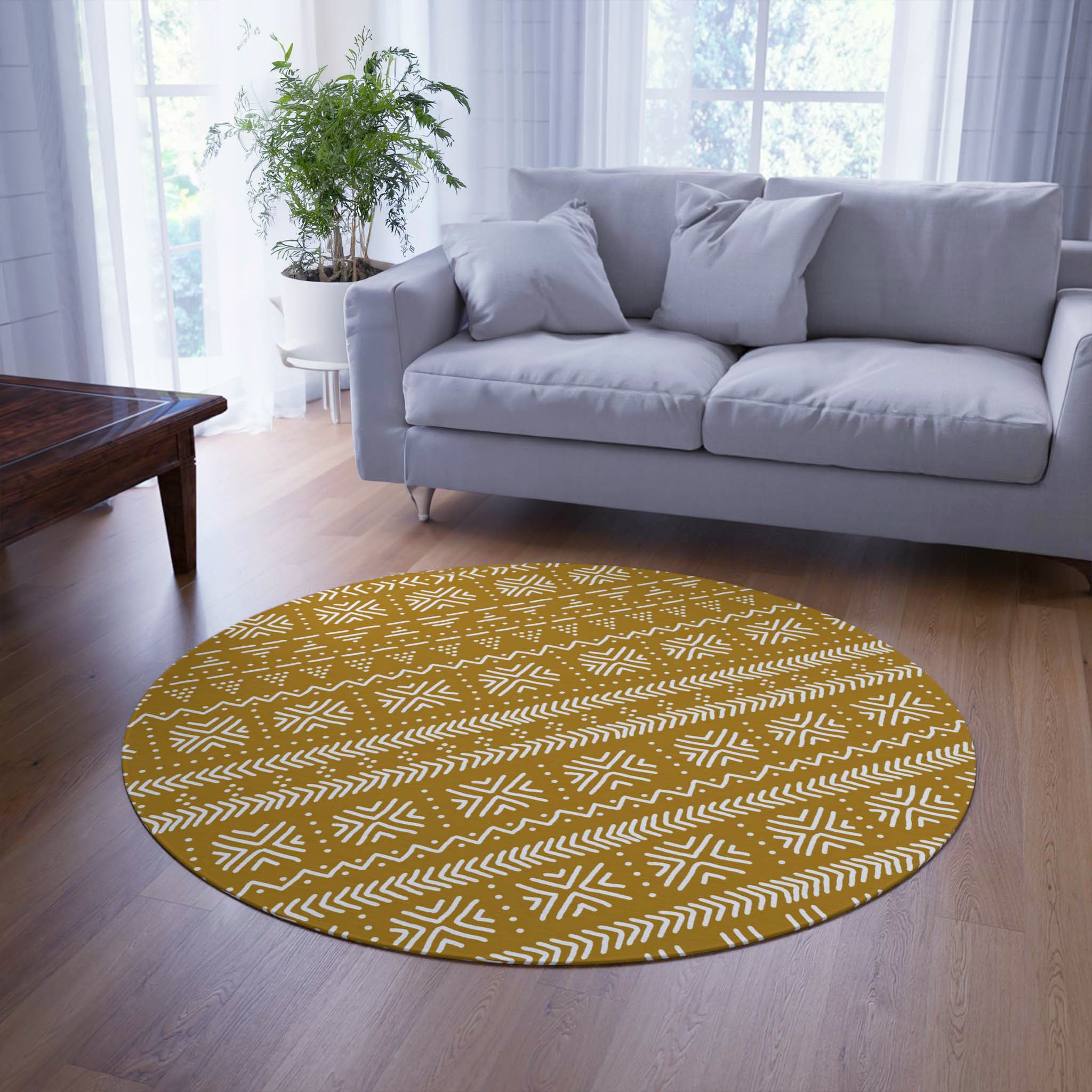 African Tribal Round Rugs Traditional Afrocentric Carpets – Bynelo