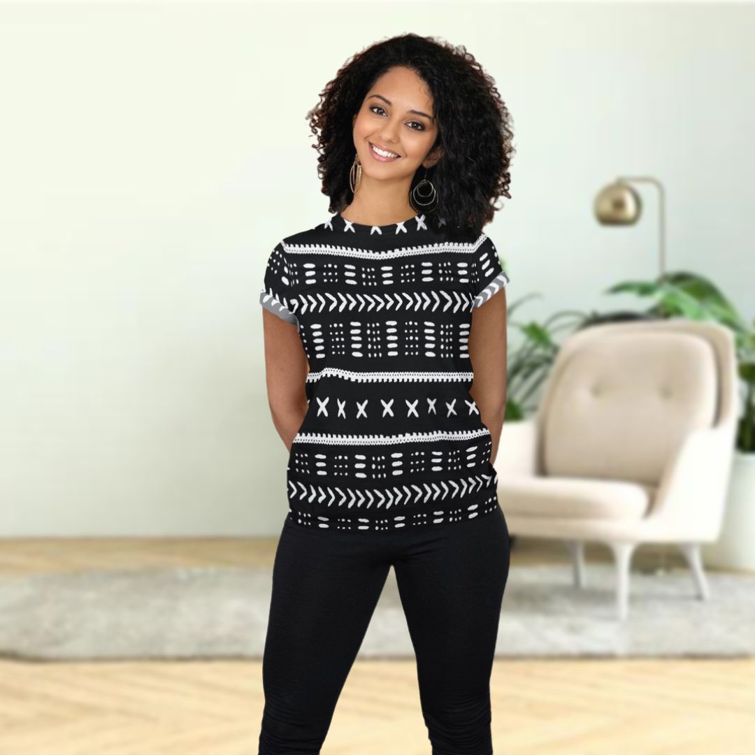 Afrocentric T-shirt Tribal Print Women - Bynelo