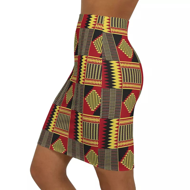 African Short Skirts Kente Print -Bynelo