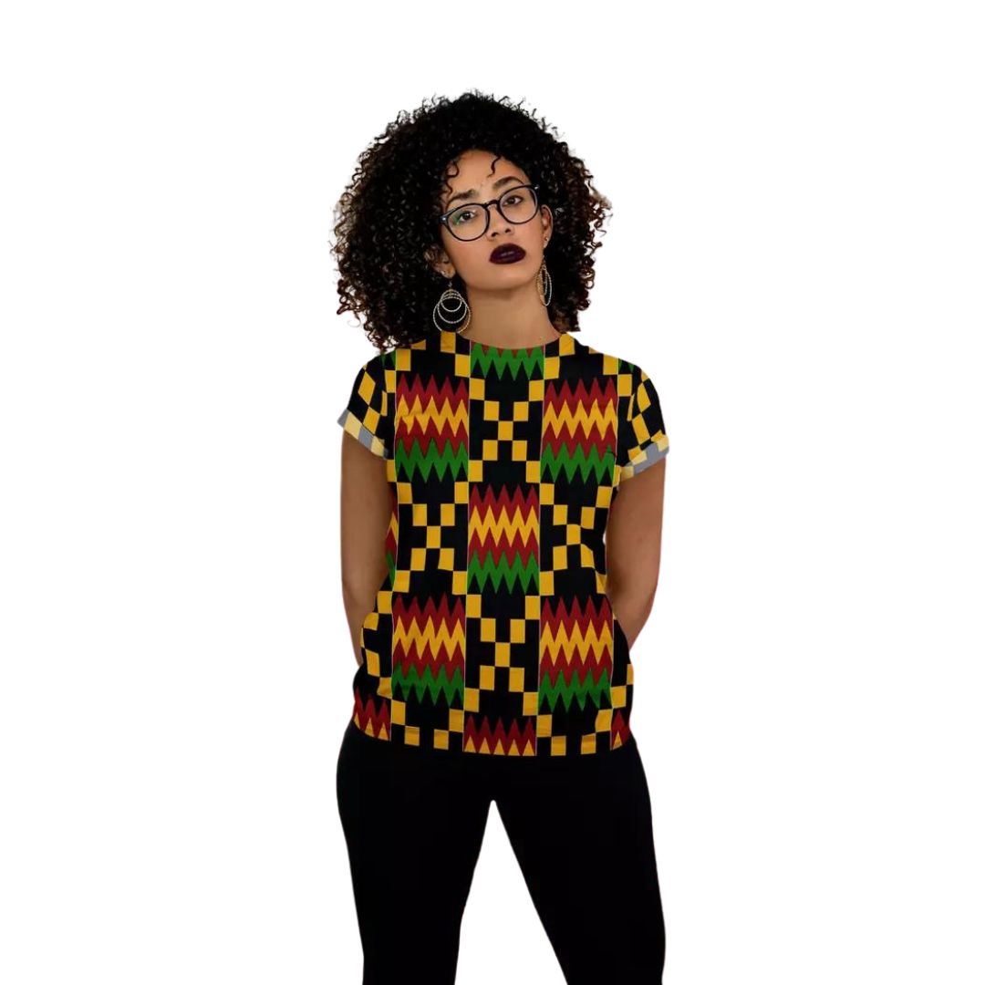 African Print Women T-shirt Kente- Bynelo