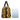 African Travel Bag Leather Minimalist Kente Print-Bynelo