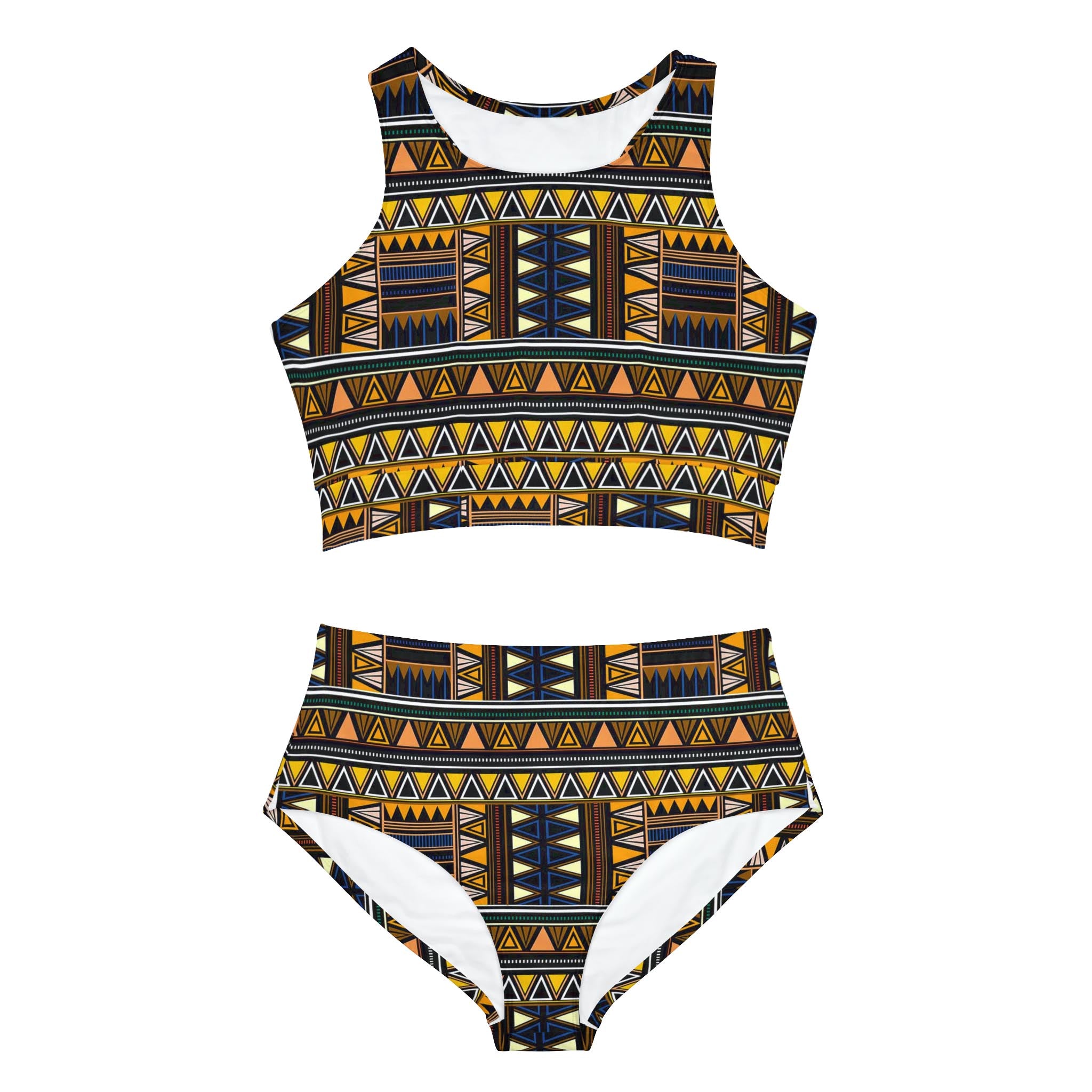 African Geometrical Print Bikini Set Swimsuit - Bynelo