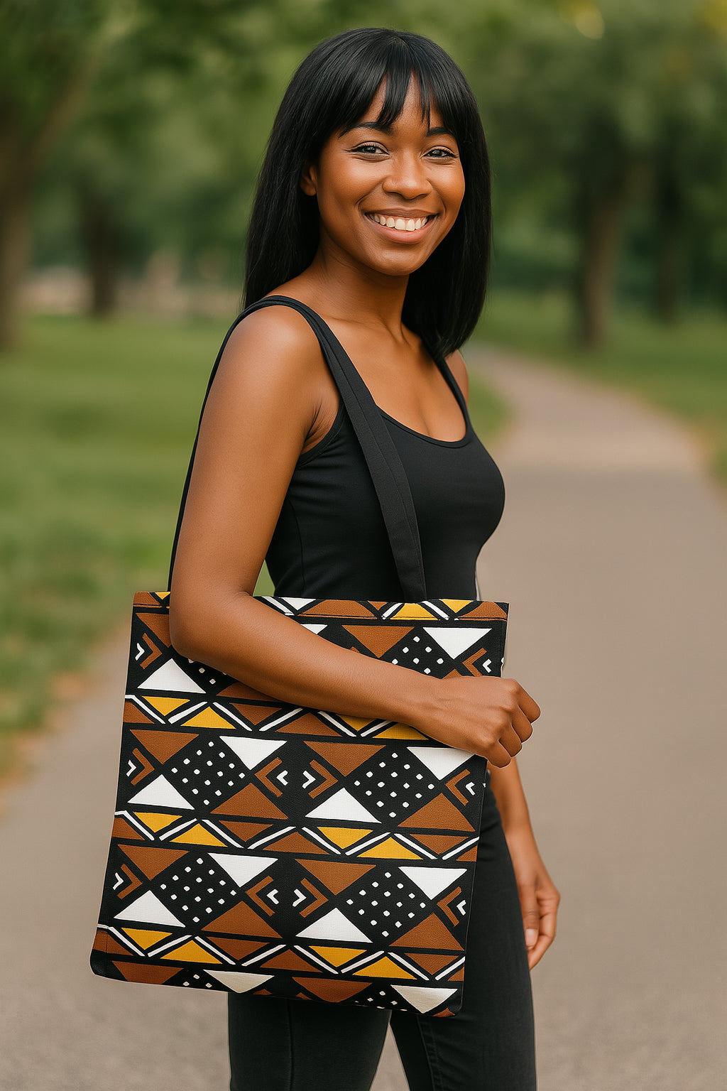 African American Totes Bag | Tribal Moroccan Print | Large Capacity
