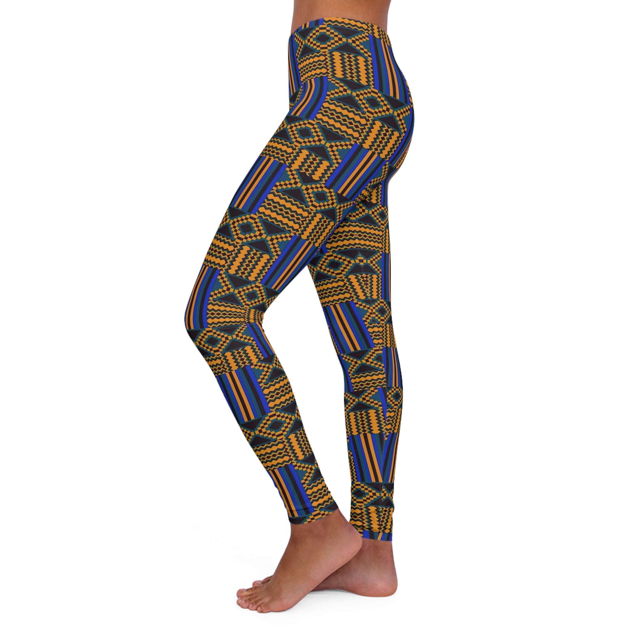 African Kente Leggings for Women – Ghanaian Heritage Print