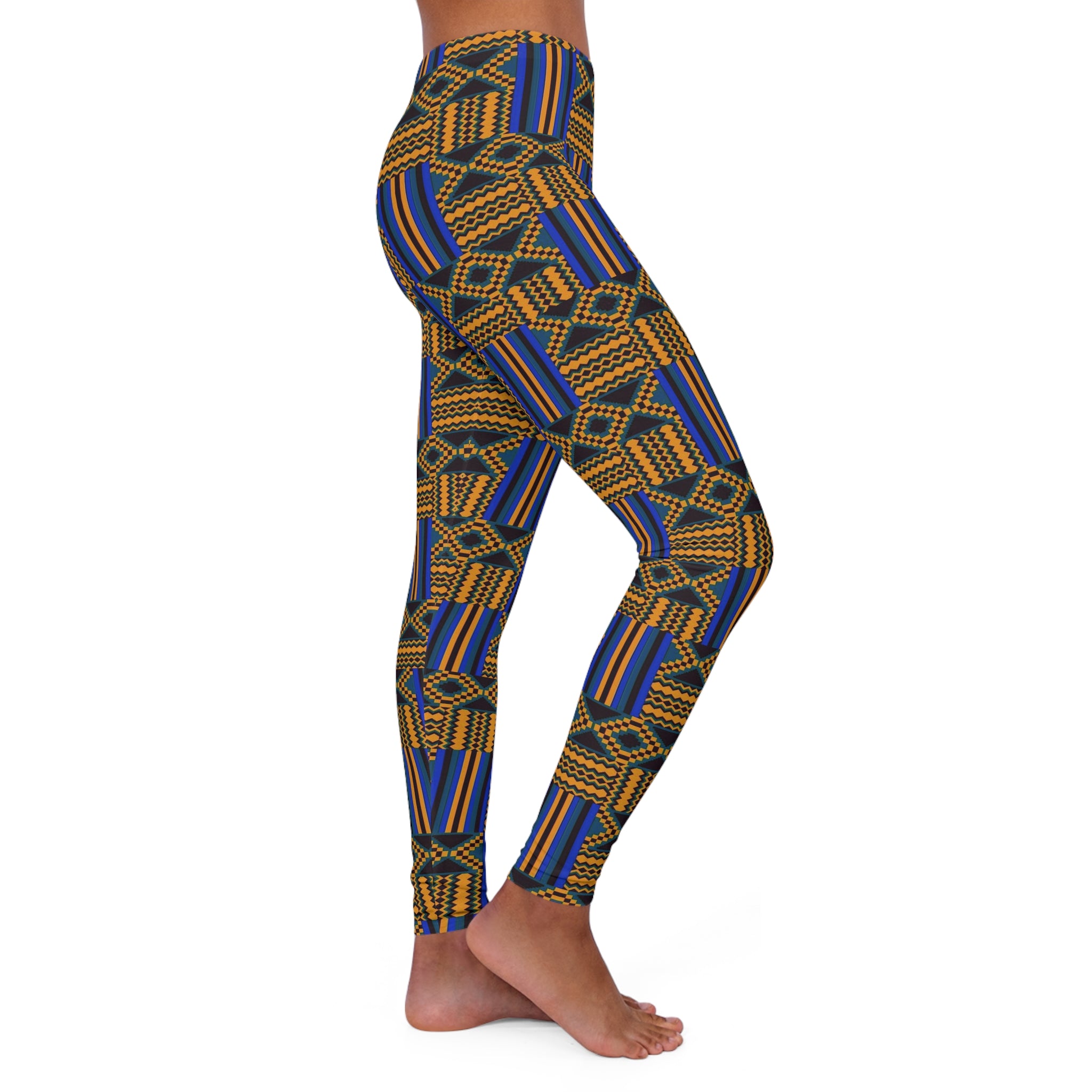 African Kente Leggings for Women – Ghanaian Heritage Print