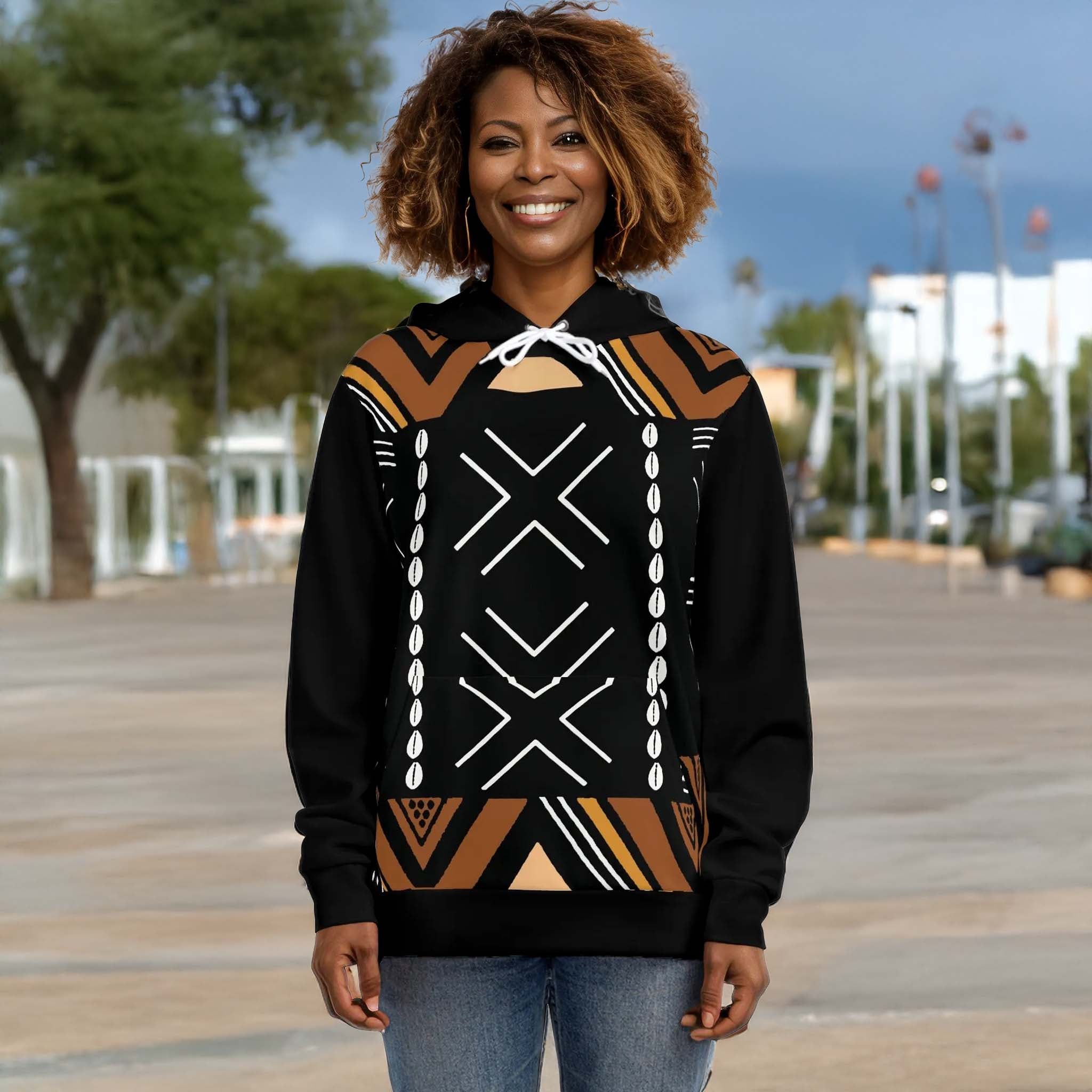 African Tribal Print Hoodies For Women - Authentic Design