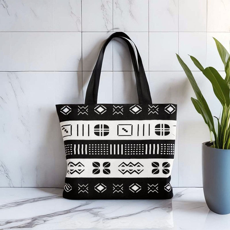 African Tribal Tote Bag | Mud Cloth Fashion | Large Capacity
