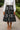 Black Flared Skirt Midi Mudcloth Black & White Tribal Print-Bynelo