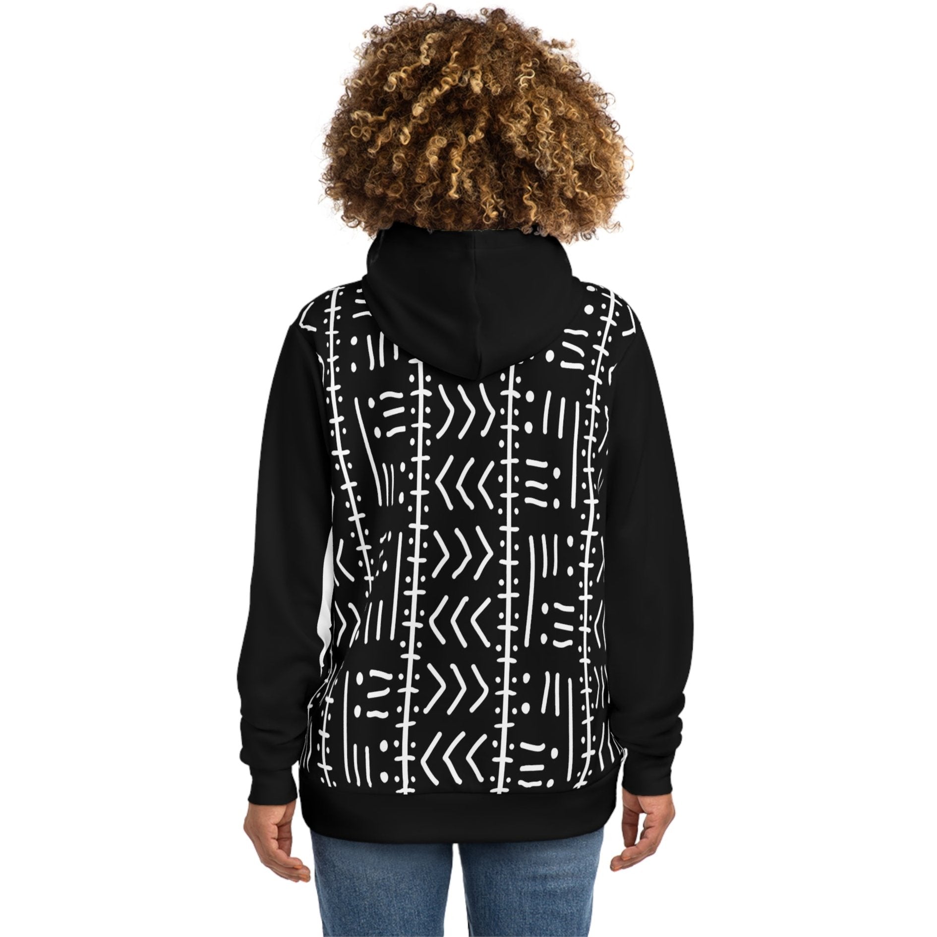 Boho African Print Hoodies Black and White – Cozy & Stylish