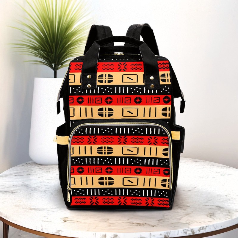 Boho Mud Cloth Tribal Print Backpack | Afro Fashion | Diaper Bag