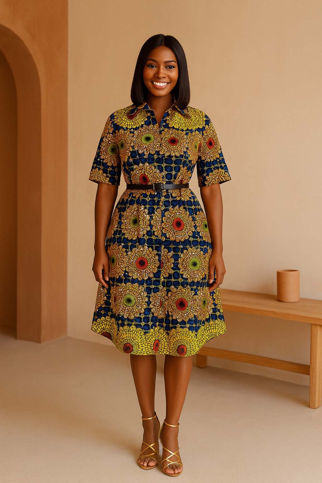 Ankara Shirt Dress | Button-Down Classic Fit in Modern Vibe Ankara Shirt Dress | Button-Down Classic Fit in Modern Vibe
