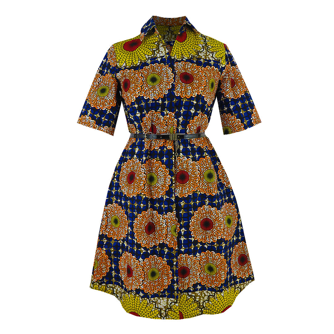 ankara shirt dress designs Lisa Ankara Shirt Dress ZOBSWEARABLES