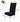 Black fabric dining chair slipcover shown on a white chair with overlaid dimension arrows and text indicating width, length, and height measurements.