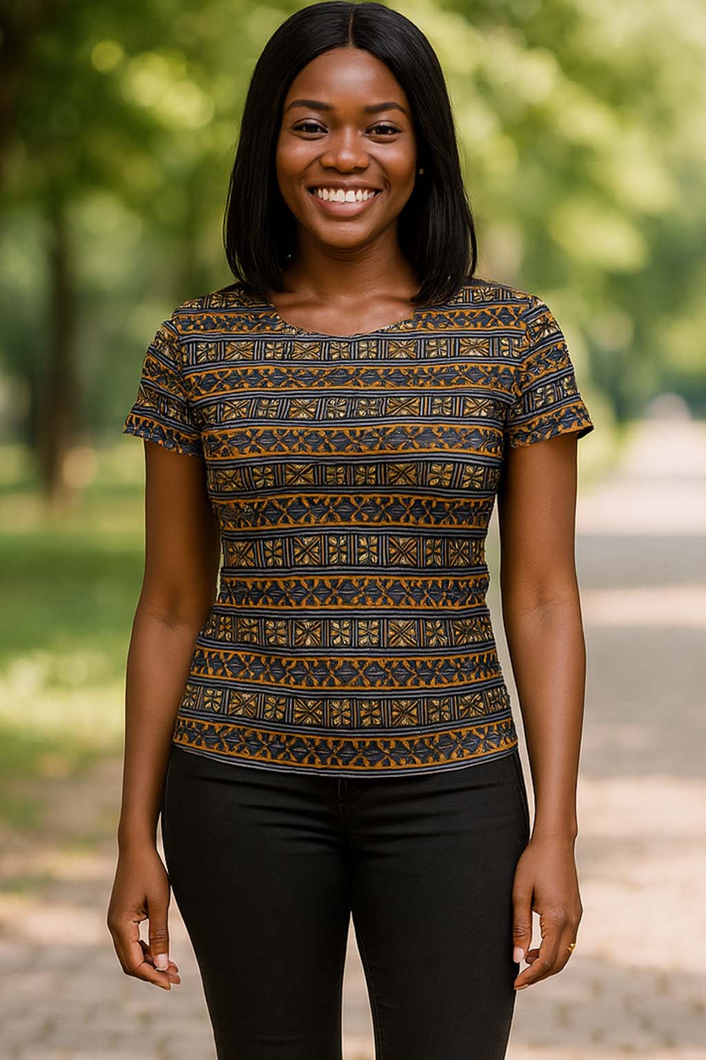 Chic Mudcloth African T-shirt Women – Modern Afrocentric Fashion