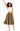 Cowrie Print African Fabric Skirt | Geometric Fashion Midi Length-Bynelo
