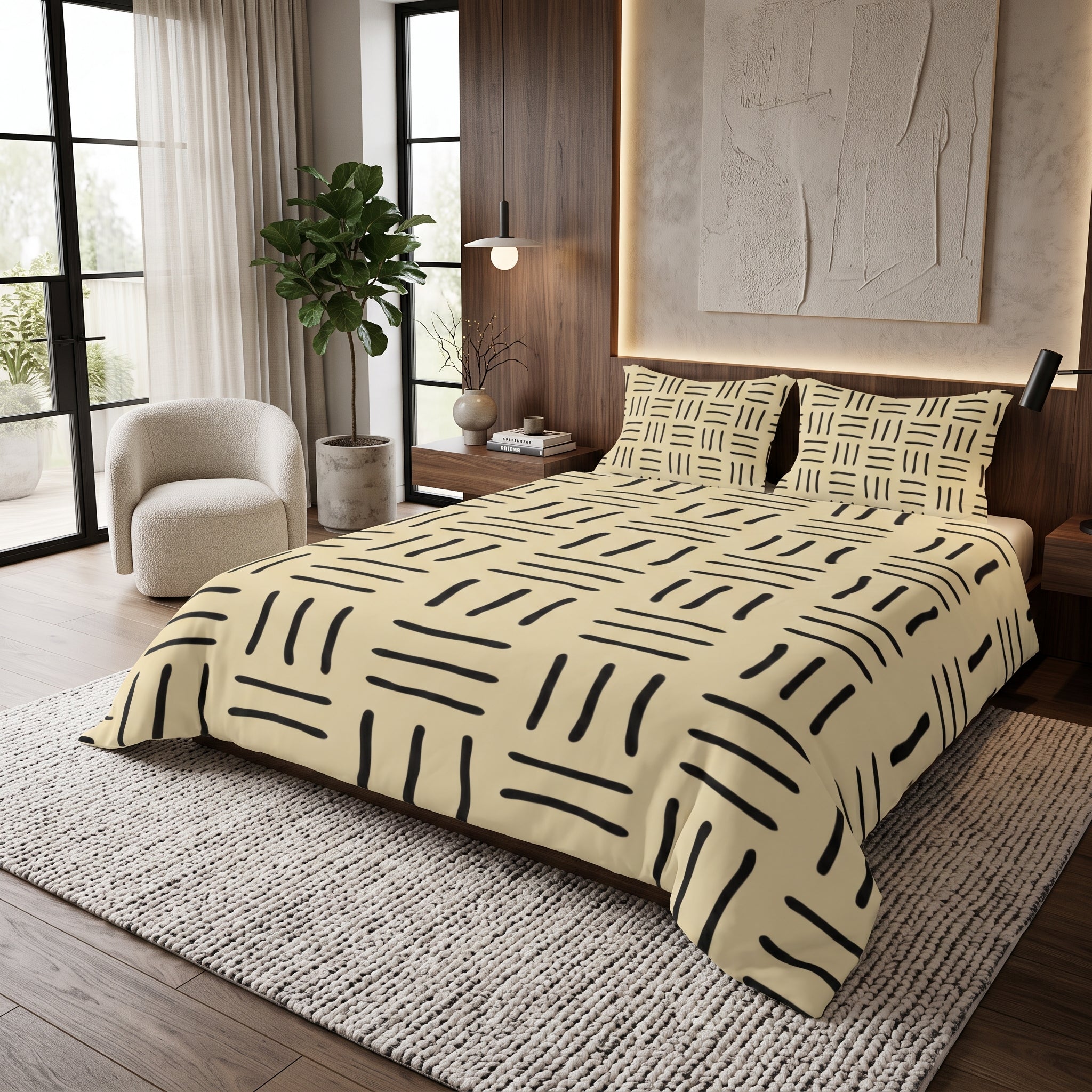 Ethiopian Inspired Bedding | Afro Beige Symbols Duvet Set – Bynelo