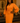 Faux Wrap Orange Pencil Dress Midi Bold Bishop Sleeve