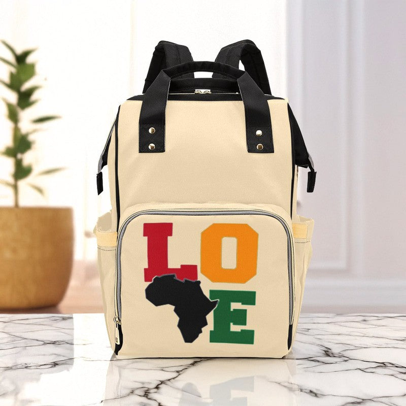 Love Map Print Africa Backpack | Afrocentric Fashion | Diaper Bag