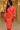 Minimalist Coral Pencil Dress – Faux Wrap Bishop Sleeve-Bynelo