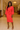 Minimalist Coral Pencil Dress – Faux Wrap Bishop Sleeve-Bynelo