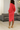 Minimalist Coral Pencil Dress – Faux Wrap Bishop Sleeve-Bynelo