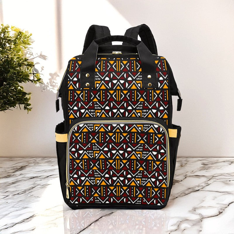 Mud Cloth Abstract Afrocentric Backpack | African Style | Diaper Bag
