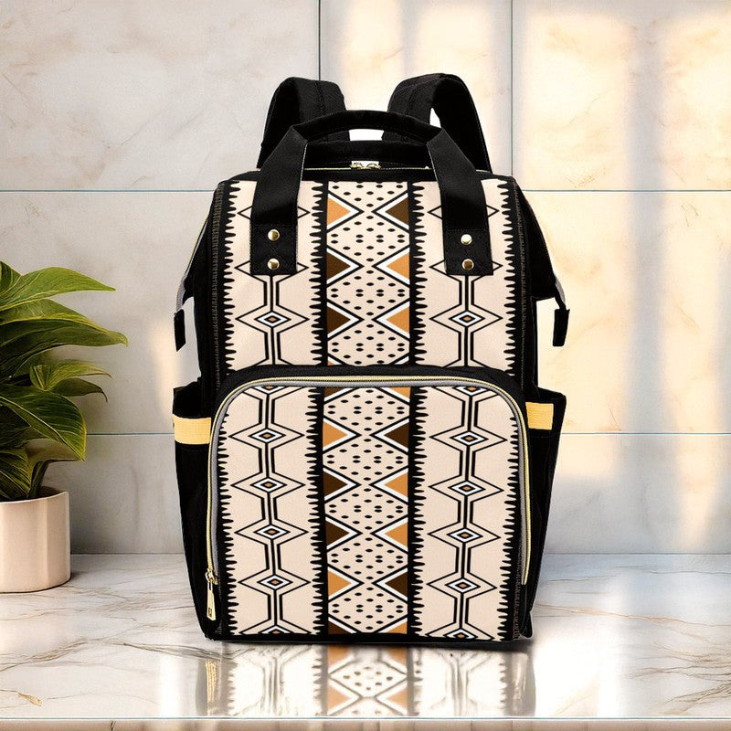 Mud Cloth Afrocentric Backpack | Contemporary Style | Diaper Bag