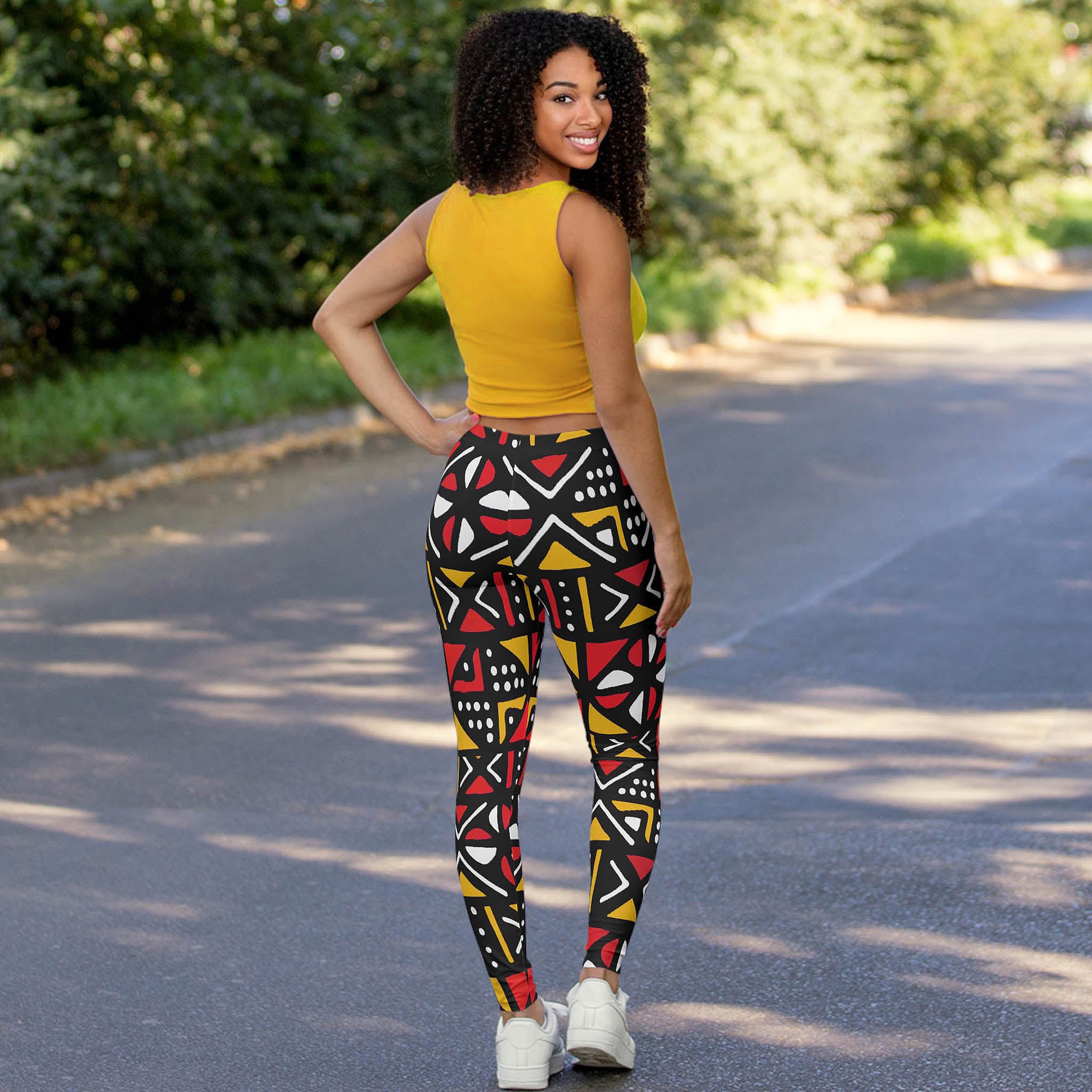 Mud Cloth Leggings - African Active Wear - Bogolan Heritage
