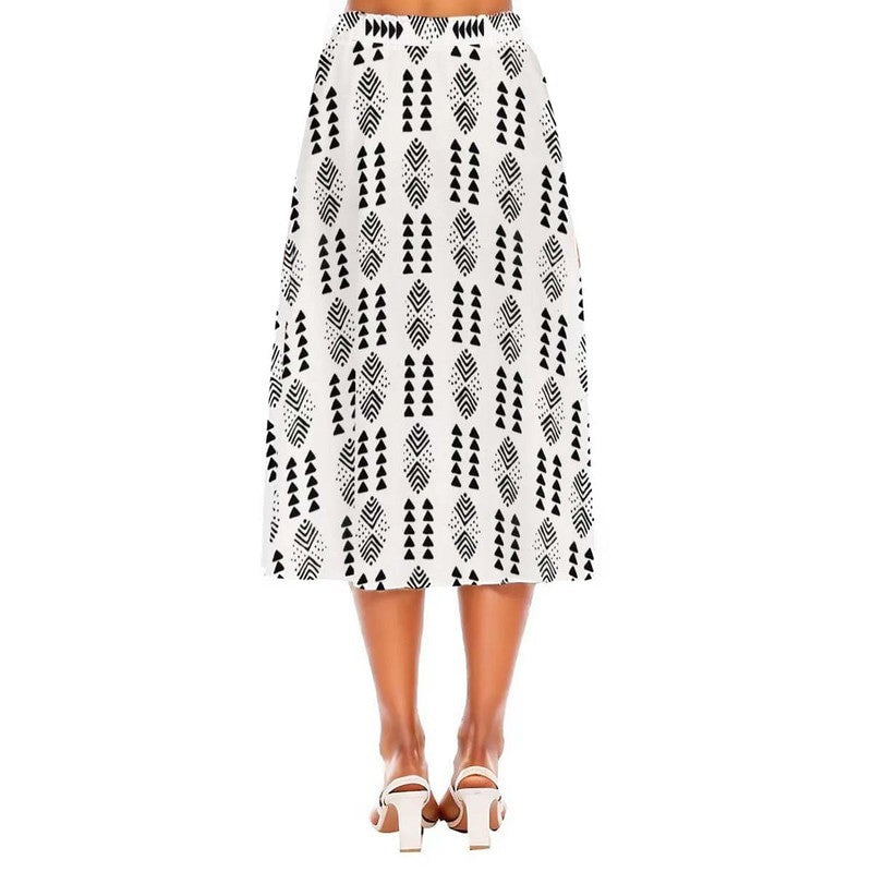 Mudcloth Flared Skirt for Women | Midi Length | Traditional