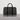 African Travel Bag Leather Cowrie Print Black & White-Bynelo