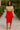 Red Pencil Skirt Midi | Cotton Crepe | Timeless Style-Bynelo