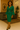 Statement Bell Sleeve Green Dress – Faux Wrap Fitted Midi-Bynelo