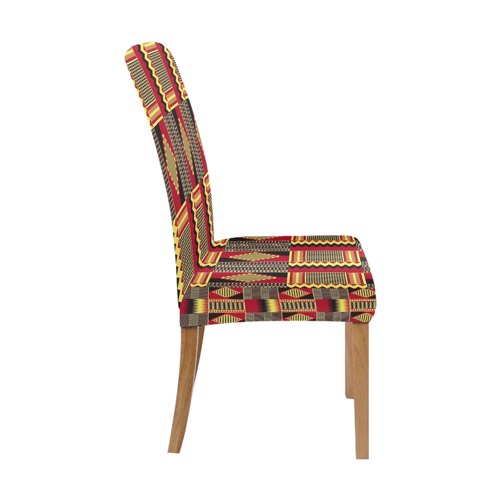 Tribal Chair Cover Removable Spandex Fabric in Kente Print