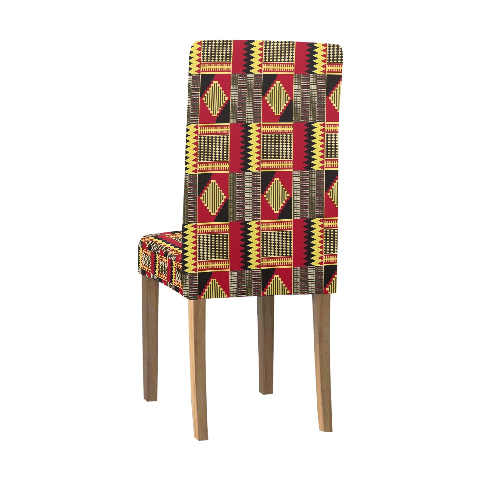Tribal Chair Cover Removable Spandex Fabric in Kente Print