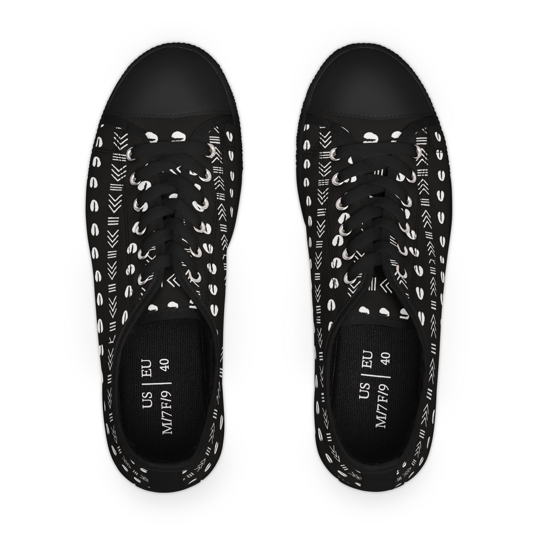 Tribal Sneakers | Cowrie African Print Shoe | Womens Low Canvas
