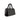 African Leather Handbag Boston Cowrie Print Black & White-Bynelo