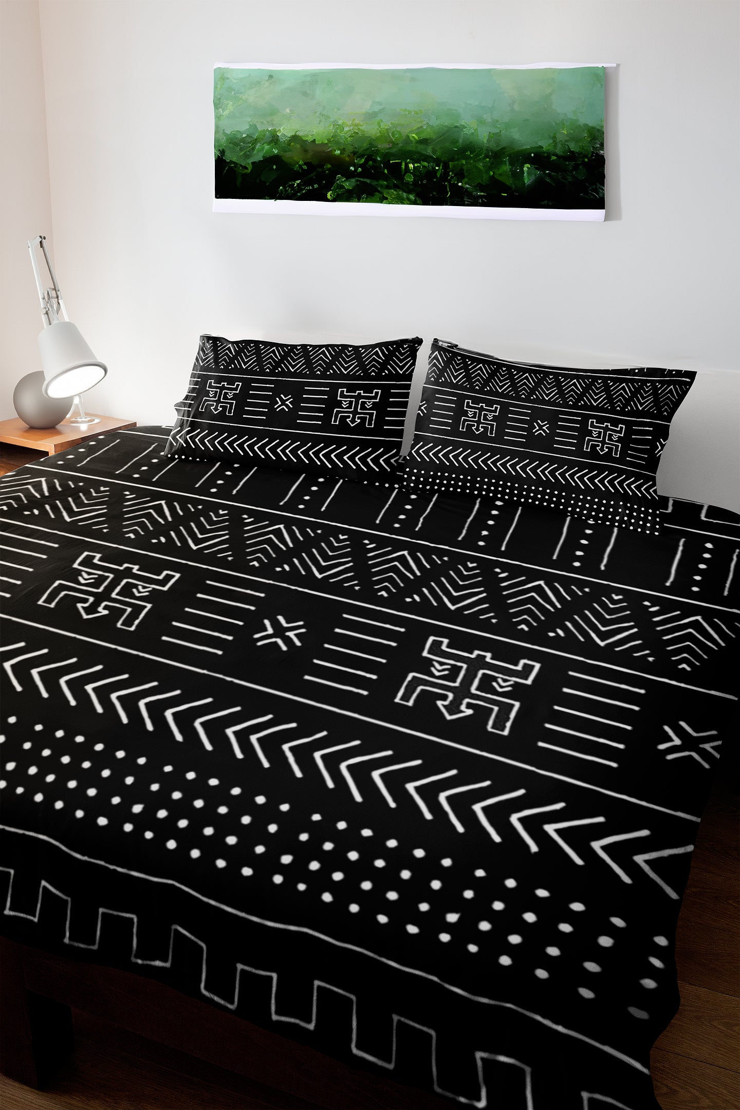 Black White African Bedding Set Tribal (3 Piece Duvet & Pillow Cases)