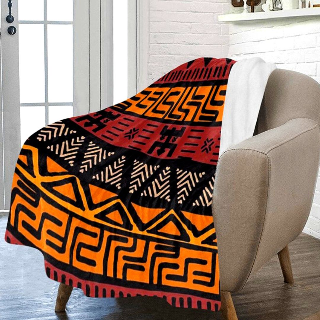 Unique African Mudcloth Fleece Throw - Cozy & Stylish