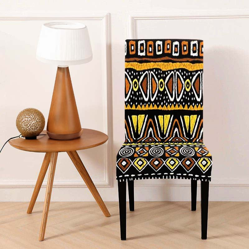 African Print Chair with Removable Mudcloth Cover - Unique