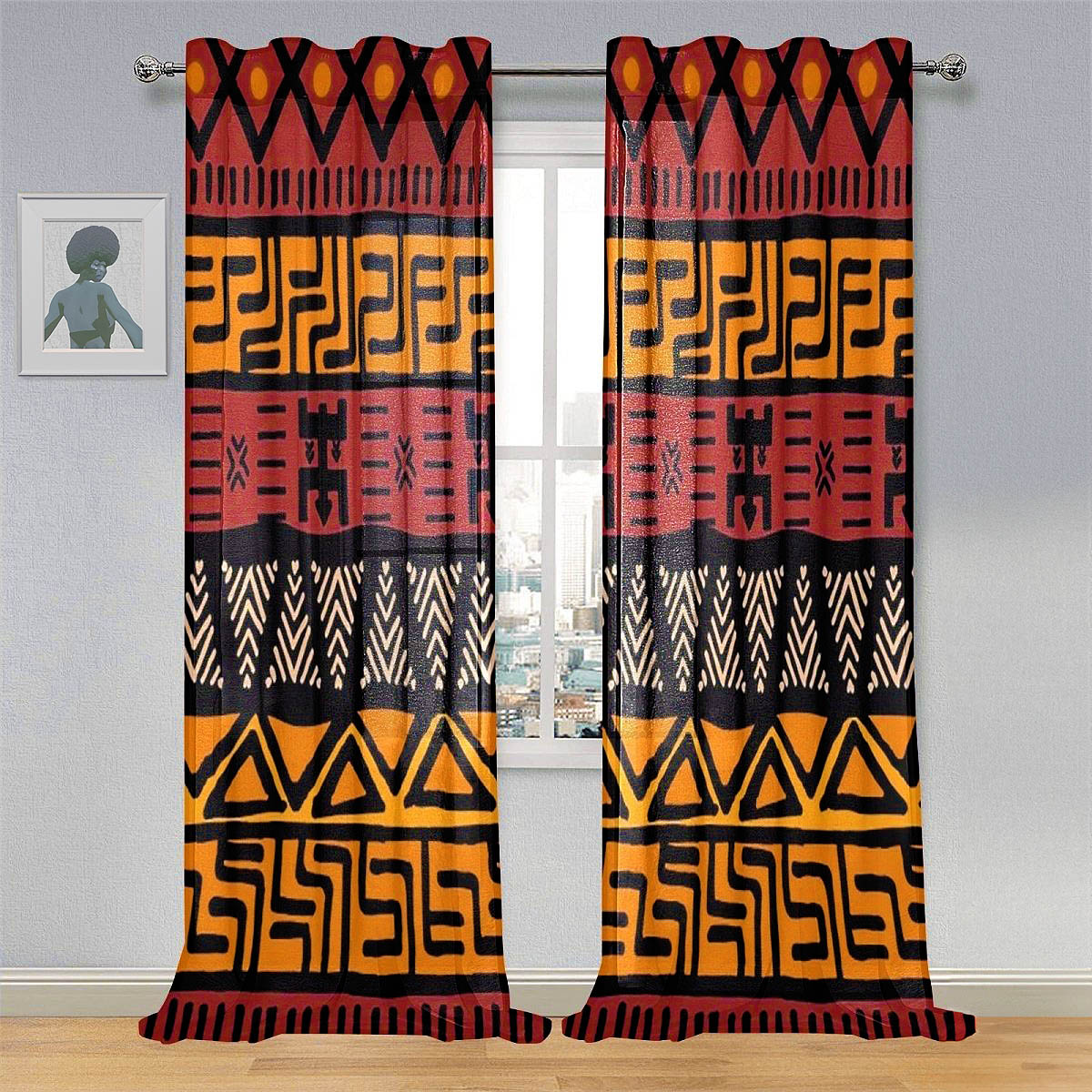 Latest African Curtain Mudcloth Print (Two-Piece) - Bynelo